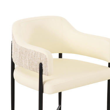 TOV Sezanne 2-Tone Performance Vegan Leather Dining Chair Cream