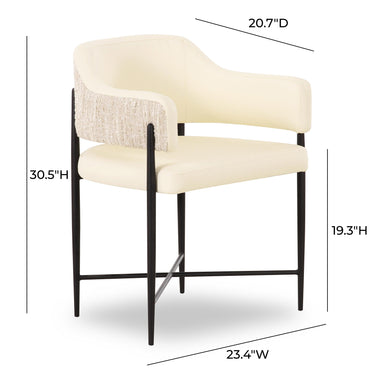 TOV Sezanne 2-Tone Performance Vegan Leather Dining Chair Cream