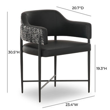 TOV Sezanne 2-Tone Performance Vegan Leather Dining Chair Black