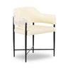 TOV Sezanne Cream 2-Tone Performance Vegan Leather and Jacquard Dining Chair Cream