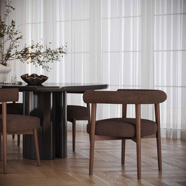 TOV Spara Performance Boucle Dining Chair Chocolate Brown