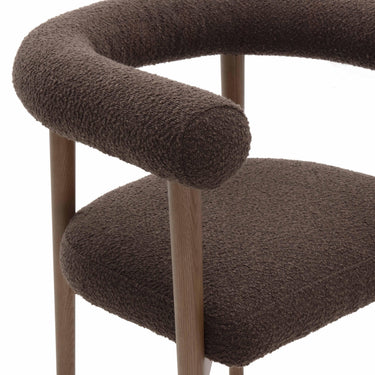 TOV Spara Performance Boucle Dining Chair Chocolate Brown