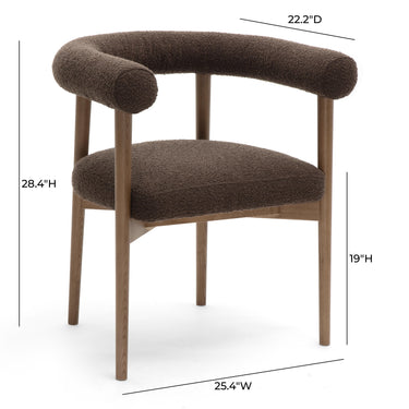 TOV Spara Performance Boucle Dining Chair Chocolate Brown