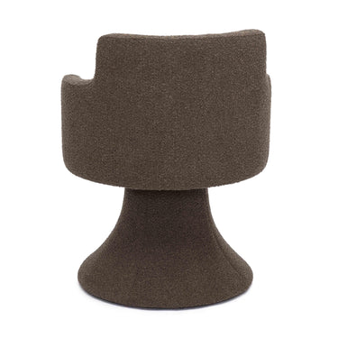 TOV Jeffree Performance Boucle Swivel Dining Chair Chocolate Brown