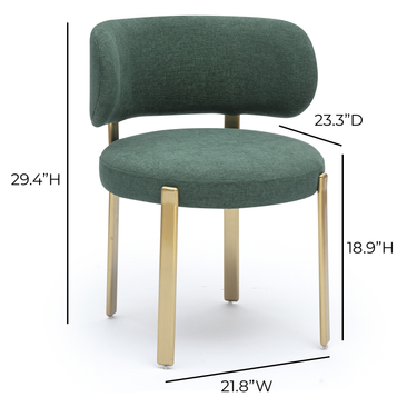 TOV Margaret Green Performance Chenille Dining Chair Green