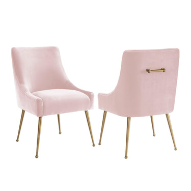 TOV Beatrix Performance Velvet Dining Chair Blush