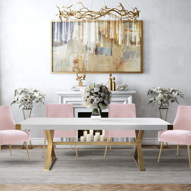 TOV Beatrix Performance Velvet Dining Chair Blush