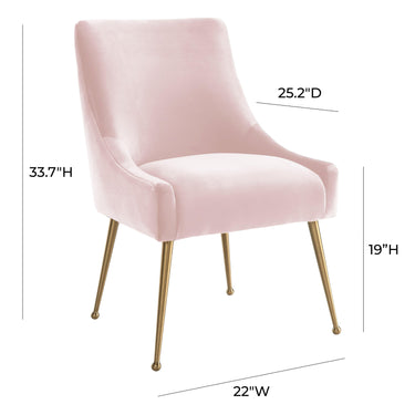 TOV Beatrix Performance Velvet Dining Chair Blush