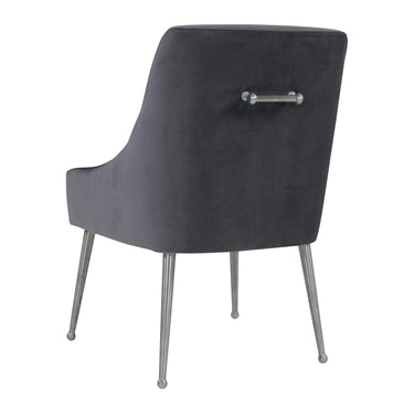 TOV Beatrix Grey Performance Velvet Dining Chair - Silver Legs Grey
