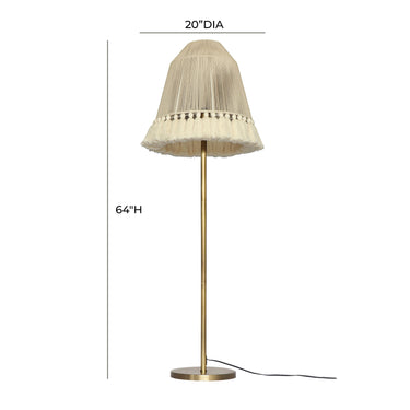 TOV June White Floor Lamp Gold, White Tall