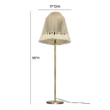 TOV June White Floor Lamp Gold, White Medium