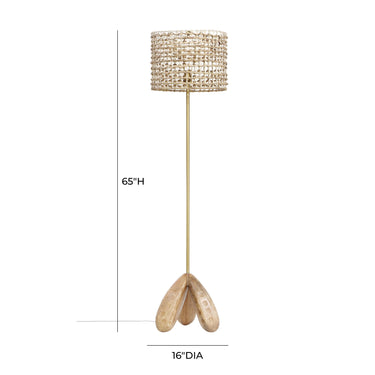 TOV Alondra Wooden Floor Lamp Antique Gold, Natural - ON FINAL SALE