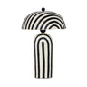 TOV Maiori Striped Papier Mache Table Lamp, Black Stripes option, image 1