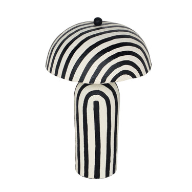 TOV Maiori Striped Papier Mache Table Lamp, Black Stripes option, image 4
