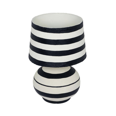 TOV Positano Striped Papier Mache Table Lamp, Black/Off-White option, image 3