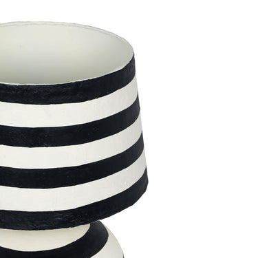 TOV Positano Striped Papier Mache Table Lamp, Black/Off-White option, image 4