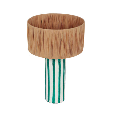 TOV Ravello Green Striped Papier Mache Table Lamp, image 3