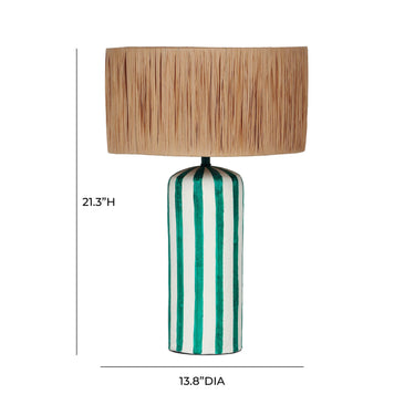 TOV Ravello Green Striped Papier Mache Table Lamp, image 6