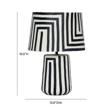 TOV Minori Black Striped Papier Mache Table Lamp, image 6
