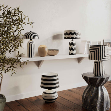 TOV Tropea Black Waves Papier Mache Table Lamp, image 2