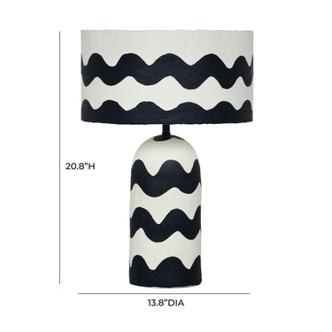 TOV Tropea Black Waves Papier Mache Table Lamp, image 6