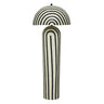 TOV Maiori Black Striped Papier Mache Floor Lamp Black Stripes