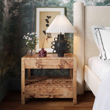 TOV Hazza Pleated Table Lamp Black