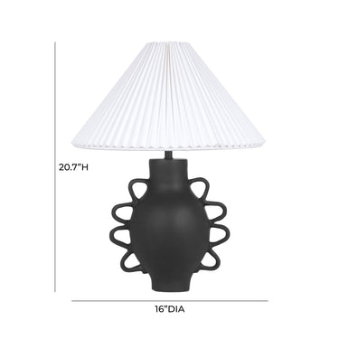 TOV Hazza Pleated Table Lamp Black