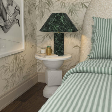 TOV Mable Marble Print Table Lamp Green