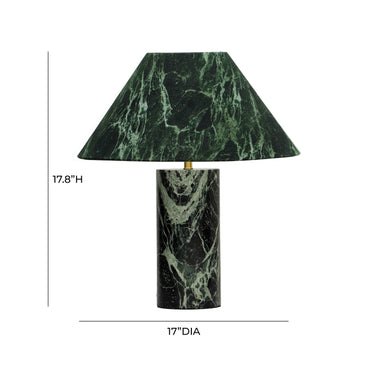 TOV Mable Marble Print Table Lamp Green