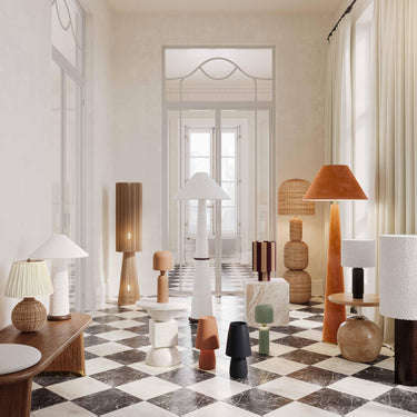 TOV Graham Velvet Floor Lamp Terracotta
