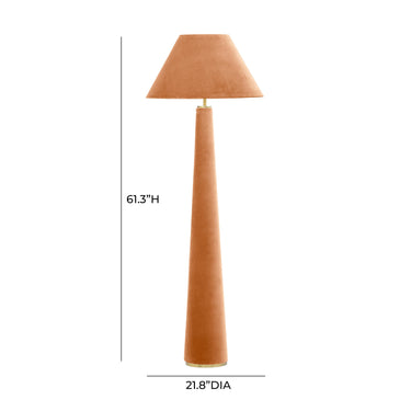 TOV Graham Velvet Floor Lamp Terracotta