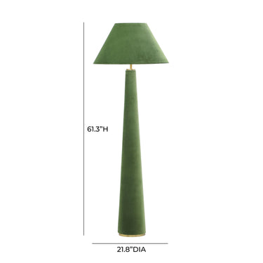 TOV Graham Velvet Floor Lamp Green