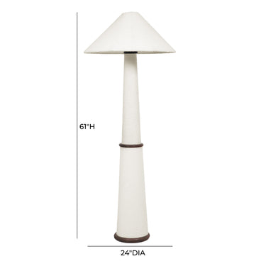 TOV Faith White Boucle Floor Lamp White