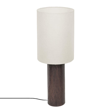 TOV Grava Boucle &amp; Hammered Bronze Metal Floor Lamp Black, White