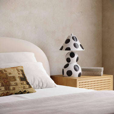 TOV Lerici Black and White Papier Mache Table Lamp, image 2