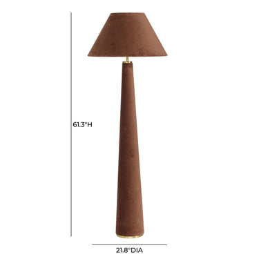 TOV Graham Velvet Floor Lamp Chocolate Brown