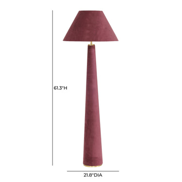 TOV Graham Velvet Floor Lamp Burgundy