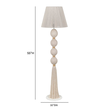 TOV Samba White Cotton Floor Lamp White