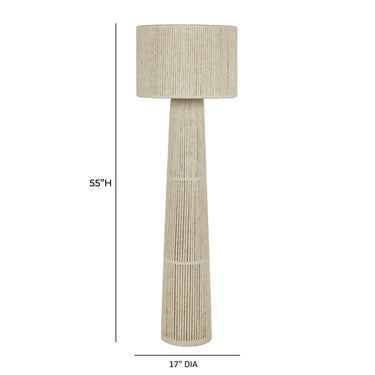 TOV Tapered Natural Chenille Fiber Floor Lamp Natural