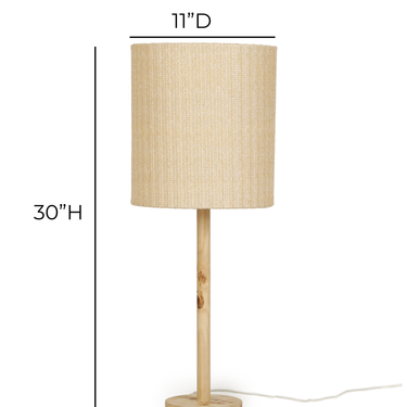 TOV Lamia Natural Burl and Raffia Contract-Grade Table Lamp Natural