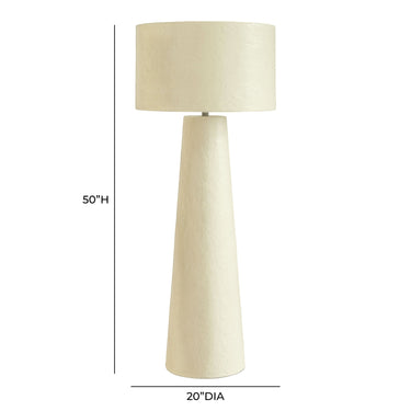TOV Yala Cream Papier Mache Floor Lamp Cream