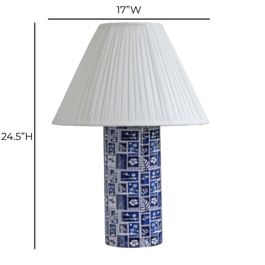 TOV Stamp Blue Pleated Table Lamp, image 6