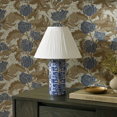 TOV Stamp Blue Pleated Table Lamp, image 2