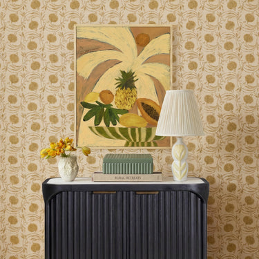 TOV Edith Curved Papier Mache Flower Pleated Table Lamp, image 2