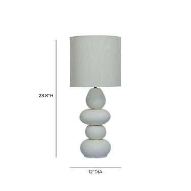 TOV Pebble Cream Papier Mache Table Lamp, image 5