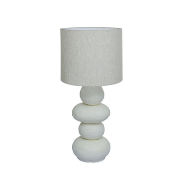 TOV Pebble Cream Papier Mache Table Lamp, image 1