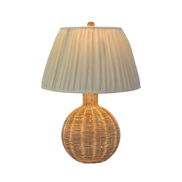 TOV Pallora Cream & Natural Rattan Table Lamp, image 4