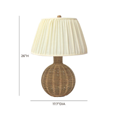 TOV Pallora Cream & Natural Rattan Table Lamp, image 6