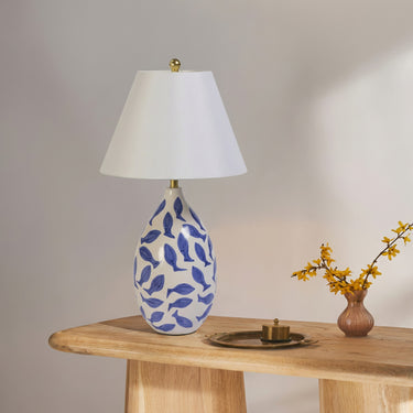 TOV Sardine White & Blue Ceramic Table Lamp, image 2